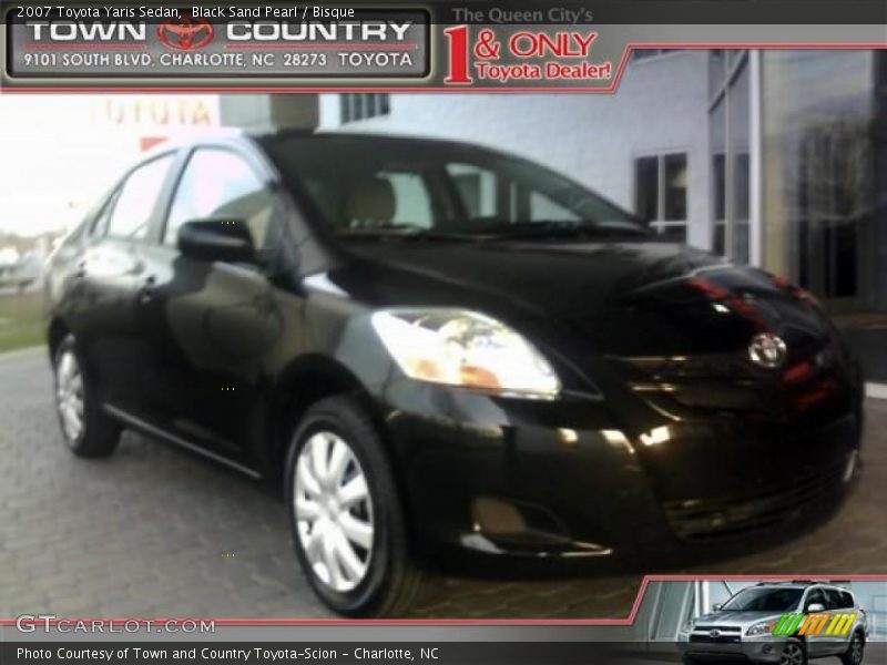 Black Sand Pearl / Bisque 2007 Toyota Yaris Sedan