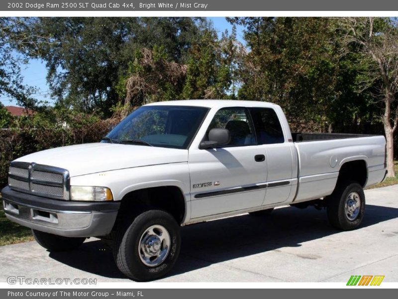 Bright White / Mist Gray 2002 Dodge Ram 2500 SLT Quad Cab 4x4