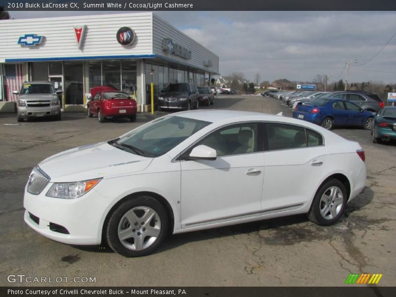 Summit White / Cocoa/Light Cashmere 2010 Buick LaCrosse CX