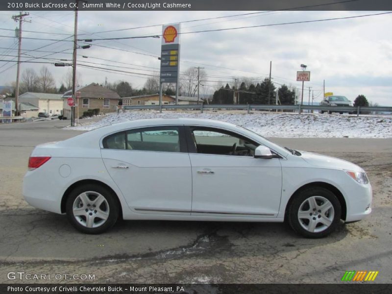 Summit White / Cocoa/Light Cashmere 2010 Buick LaCrosse CX