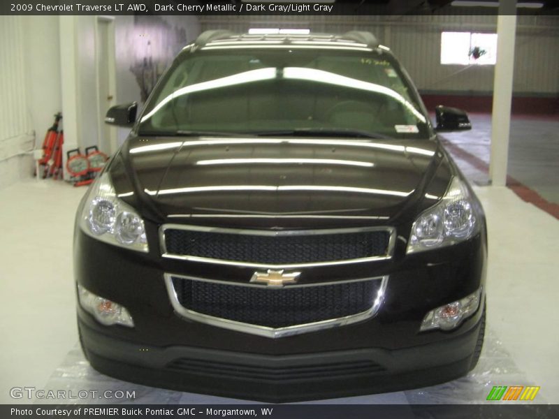 Dark Cherry Metallic / Dark Gray/Light Gray 2009 Chevrolet Traverse LT AWD