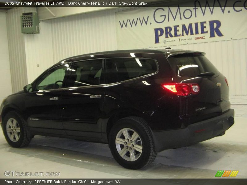 Dark Cherry Metallic / Dark Gray/Light Gray 2009 Chevrolet Traverse LT AWD