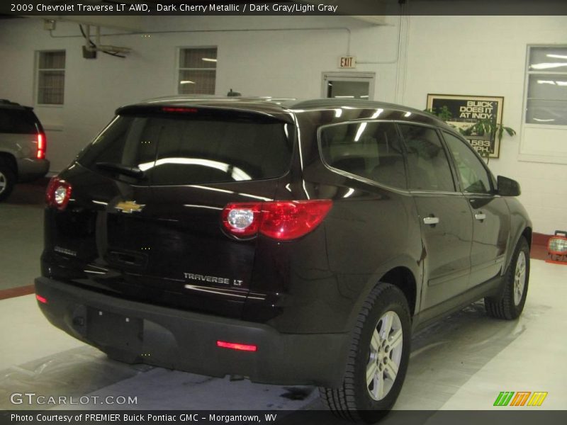 Dark Cherry Metallic / Dark Gray/Light Gray 2009 Chevrolet Traverse LT AWD