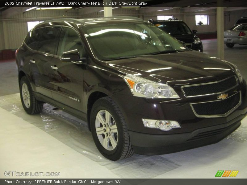 Dark Cherry Metallic / Dark Gray/Light Gray 2009 Chevrolet Traverse LT AWD