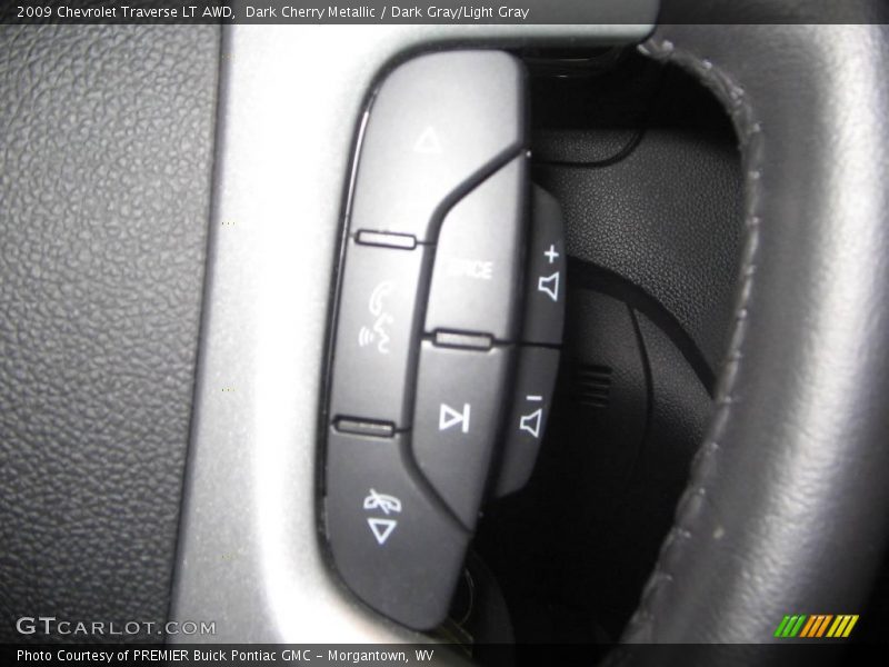 Dark Cherry Metallic / Dark Gray/Light Gray 2009 Chevrolet Traverse LT AWD