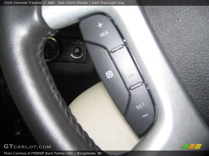 Dark Cherry Metallic / Dark Gray/Light Gray 2009 Chevrolet Traverse LT AWD