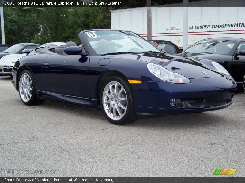 Blue / Light Grey Leather 2001 Porsche 911 Carrera 4 Cabriolet