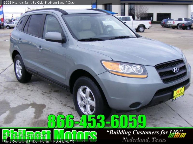 Platinum Sage / Gray 2008 Hyundai Santa Fe GLS