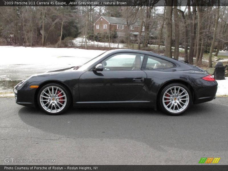 Atlas Grey Metallic / Natural Brown 2009 Porsche 911 Carrera 4S Coupe
