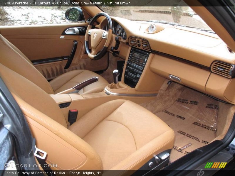 Atlas Grey Metallic / Natural Brown 2009 Porsche 911 Carrera 4S Coupe