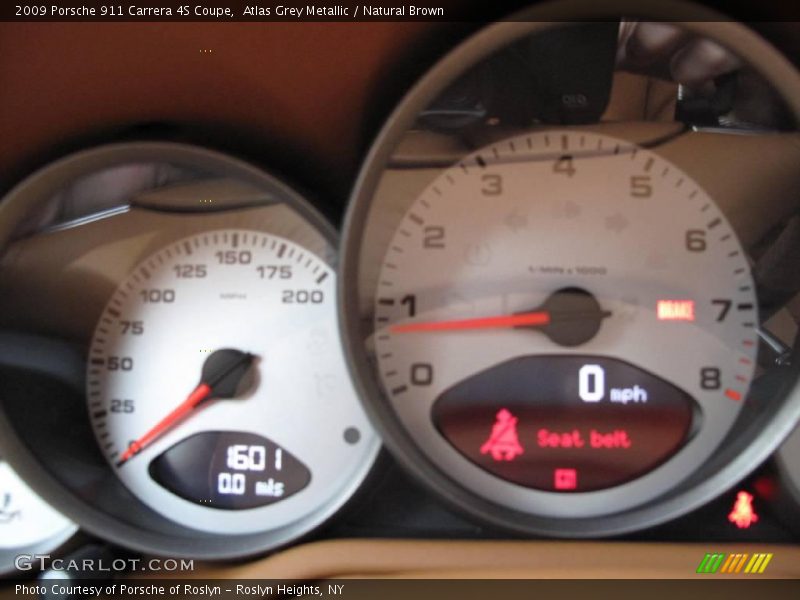 Atlas Grey Metallic / Natural Brown 2009 Porsche 911 Carrera 4S Coupe