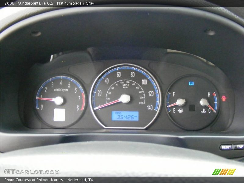 Platinum Sage / Gray 2008 Hyundai Santa Fe GLS