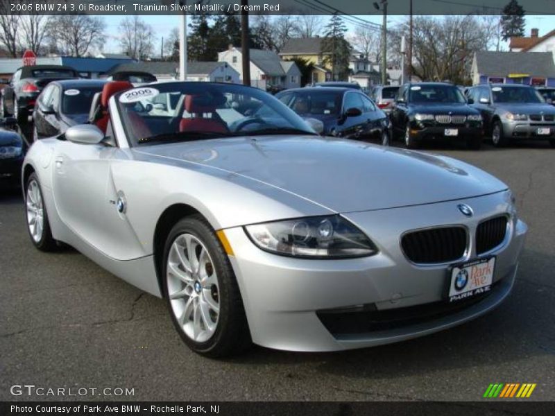 Titanium Silver Metallic / Dream Red 2006 BMW Z4 3.0i Roadster