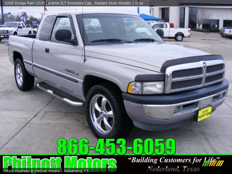 Radiant Silver Metallic / Gray 1998 Dodge Ram 1500 Laramie SLT Extended Cab