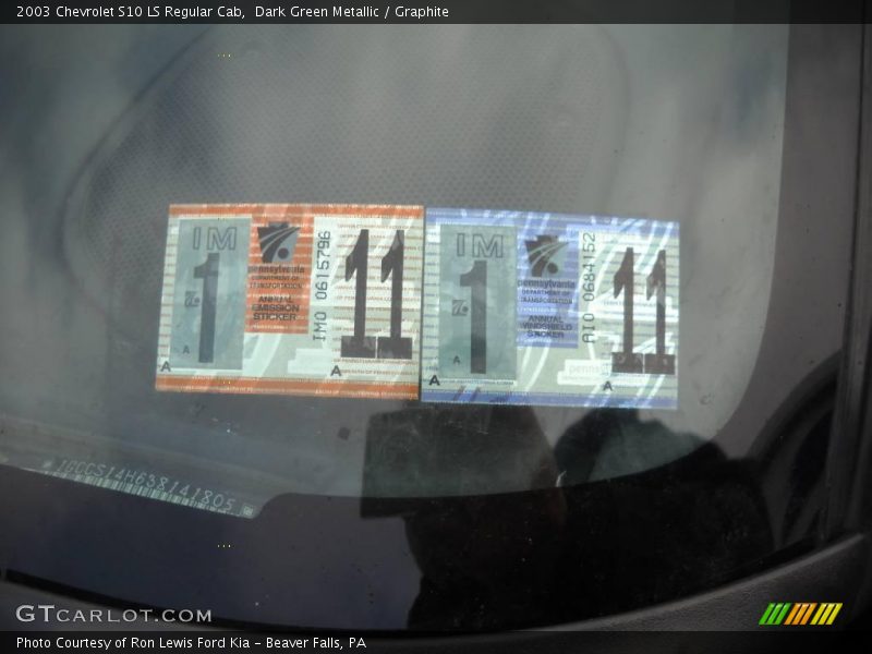 Dark Green Metallic / Graphite 2003 Chevrolet S10 LS Regular Cab