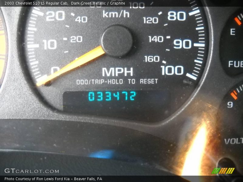 Dark Green Metallic / Graphite 2003 Chevrolet S10 LS Regular Cab