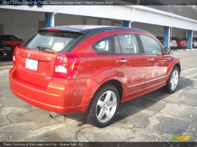 Sunburst Orange Pearl / Pastel Pebble Beige 2007 Dodge Caliber R/T AWD