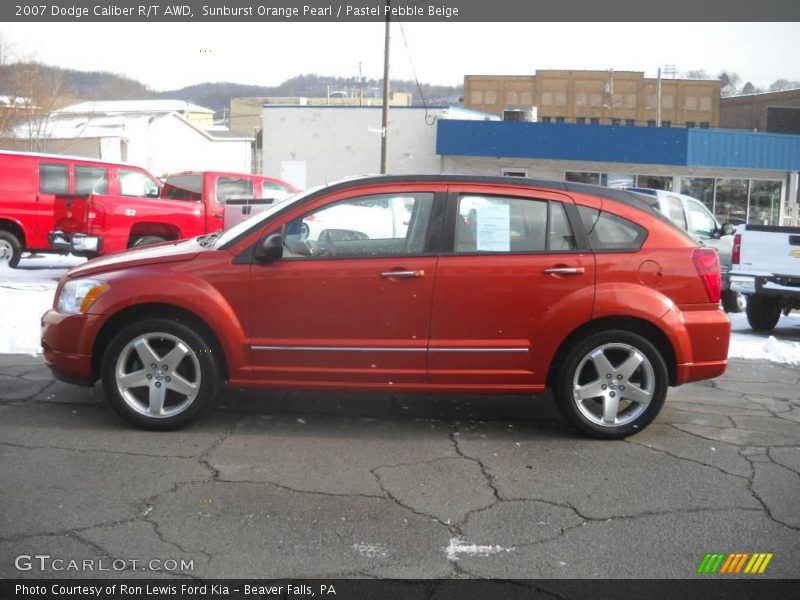 Sunburst Orange Pearl / Pastel Pebble Beige 2007 Dodge Caliber R/T AWD