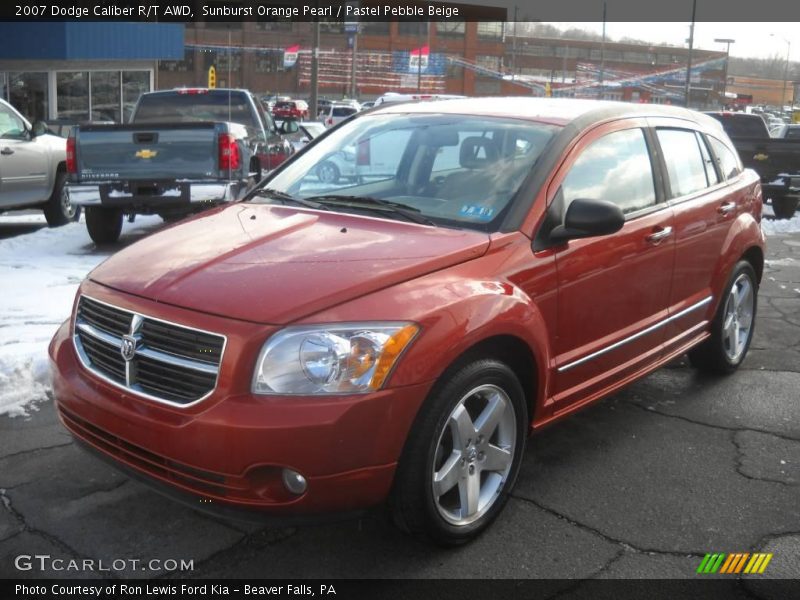 Sunburst Orange Pearl / Pastel Pebble Beige 2007 Dodge Caliber R/T AWD