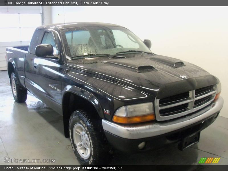 Black / Mist Gray 2000 Dodge Dakota SLT Extended Cab 4x4