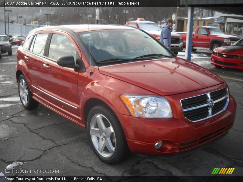 Sunburst Orange Pearl / Pastel Pebble Beige 2007 Dodge Caliber R/T AWD