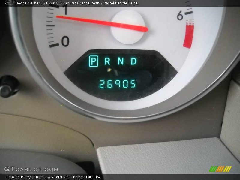 Sunburst Orange Pearl / Pastel Pebble Beige 2007 Dodge Caliber R/T AWD
