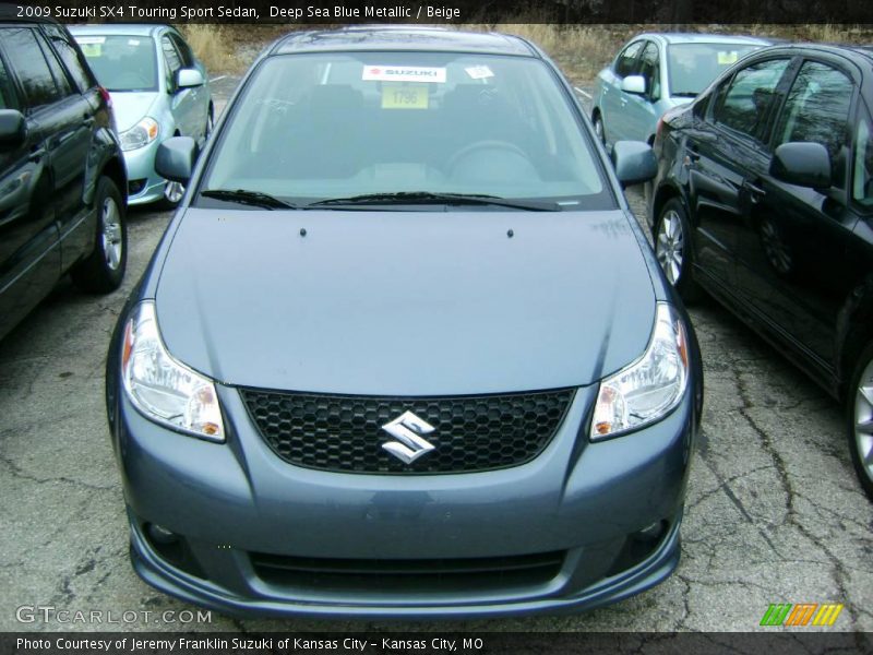 Deep Sea Blue Metallic / Beige 2009 Suzuki SX4 Touring Sport Sedan