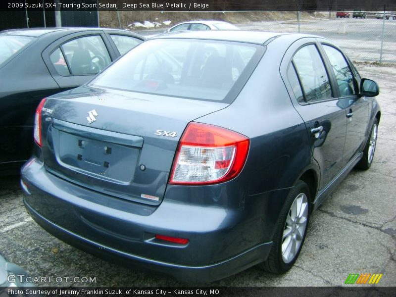 Deep Sea Blue Metallic / Beige 2009 Suzuki SX4 Touring Sport Sedan