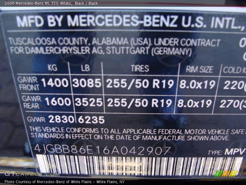 Black / Black 2006 Mercedes-Benz ML 350 4Matic