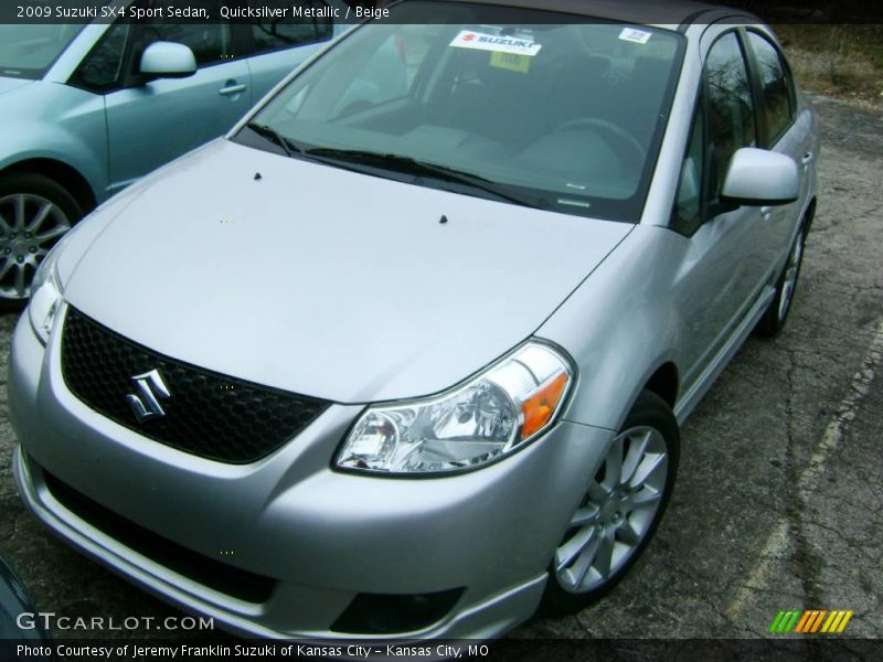 Quicksilver Metallic / Beige 2009 Suzuki SX4 Sport Sedan