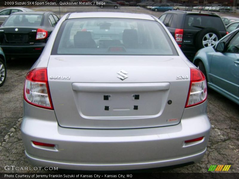 Quicksilver Metallic / Beige 2009 Suzuki SX4 Sport Sedan