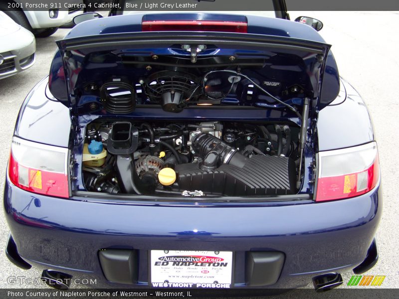 Blue / Light Grey Leather 2001 Porsche 911 Carrera 4 Cabriolet