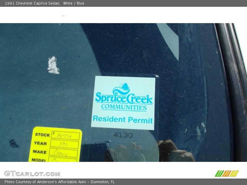 White / Blue 1991 Chevrolet Caprice Sedan