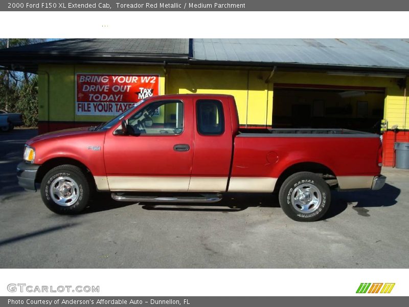 Toreador Red Metallic / Medium Parchment 2000 Ford F150 XL Extended Cab