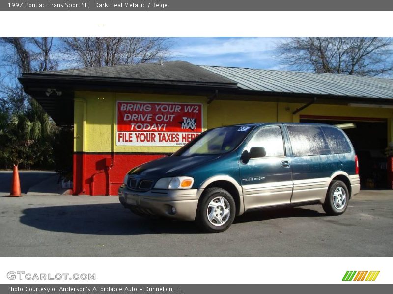 Dark Teal Metallic / Beige 1997 Pontiac Trans Sport SE