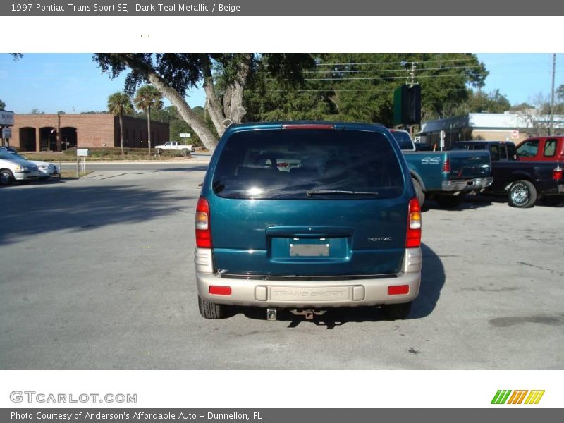 Dark Teal Metallic / Beige 1997 Pontiac Trans Sport SE