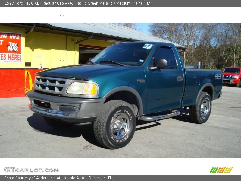 Pacific Green Metallic / Medium Prairie Tan 1997 Ford F150 XLT Regular Cab 4x4