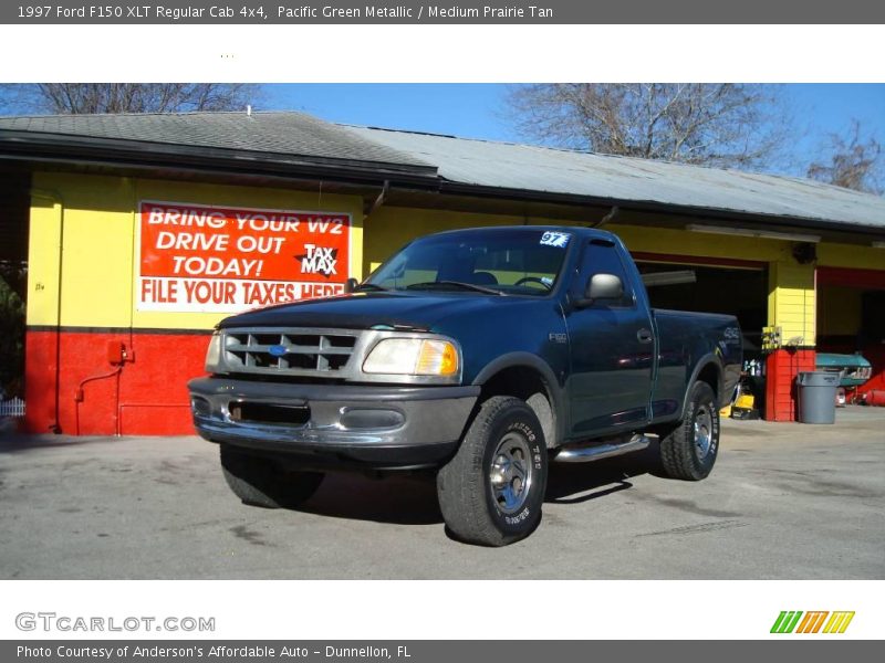 Pacific Green Metallic / Medium Prairie Tan 1997 Ford F150 XLT Regular Cab 4x4