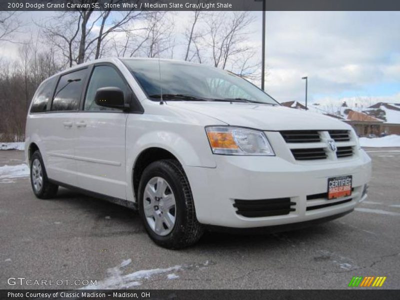 Stone White / Medium Slate Gray/Light Shale 2009 Dodge Grand Caravan SE