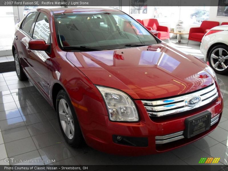 Redfire Metallic / Light Stone 2007 Ford Fusion SE
