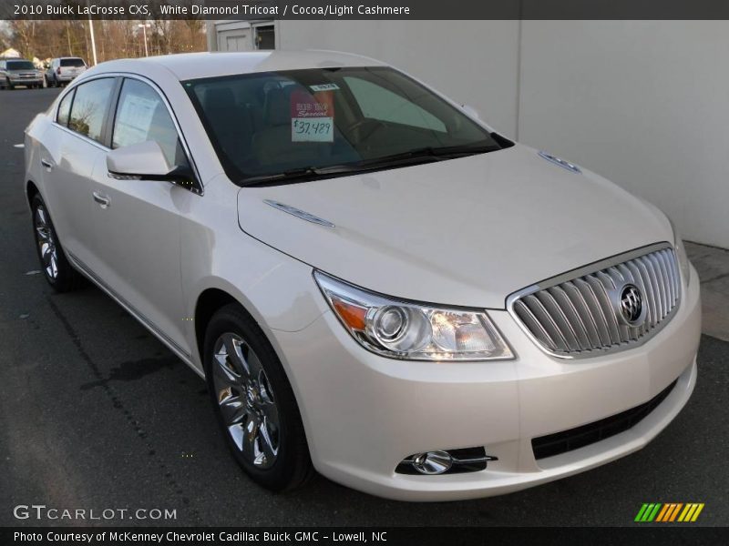 White Diamond Tricoat / Cocoa/Light Cashmere 2010 Buick LaCrosse CXS