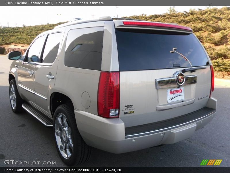 Gold Mist / Cocoa/Cashmere 2009 Cadillac Escalade AWD