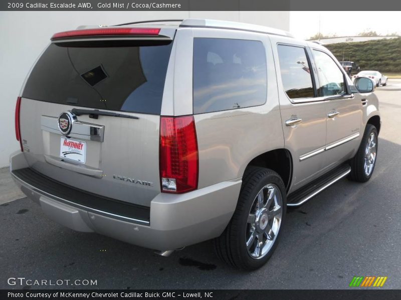 Gold Mist / Cocoa/Cashmere 2009 Cadillac Escalade AWD