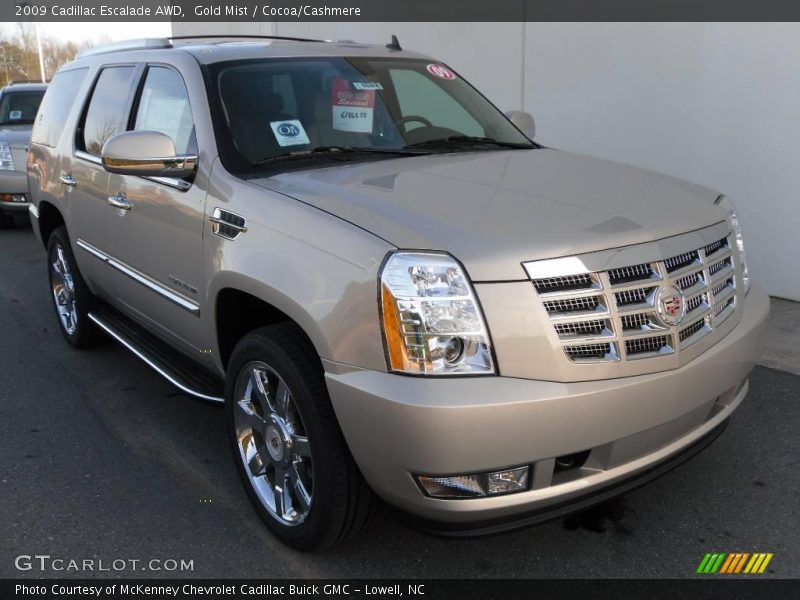 Gold Mist / Cocoa/Cashmere 2009 Cadillac Escalade AWD