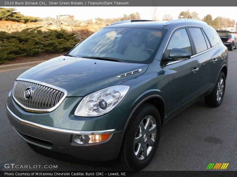 Silver Green Metallic / Titanium/Dark Titanium 2010 Buick Enclave CXL