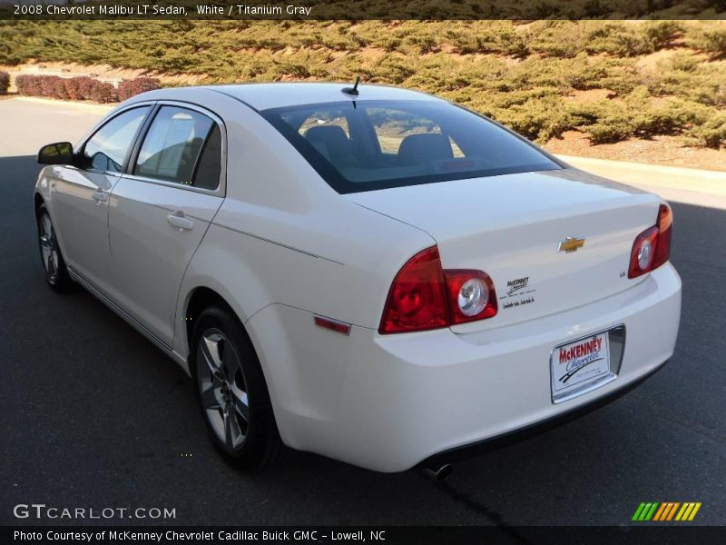 White / Titanium Gray 2008 Chevrolet Malibu LT Sedan