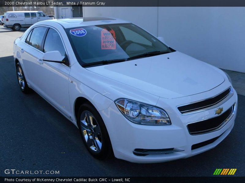 White / Titanium Gray 2008 Chevrolet Malibu LT Sedan