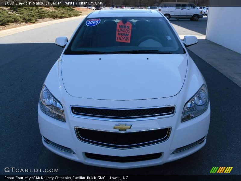 White / Titanium Gray 2008 Chevrolet Malibu LT Sedan