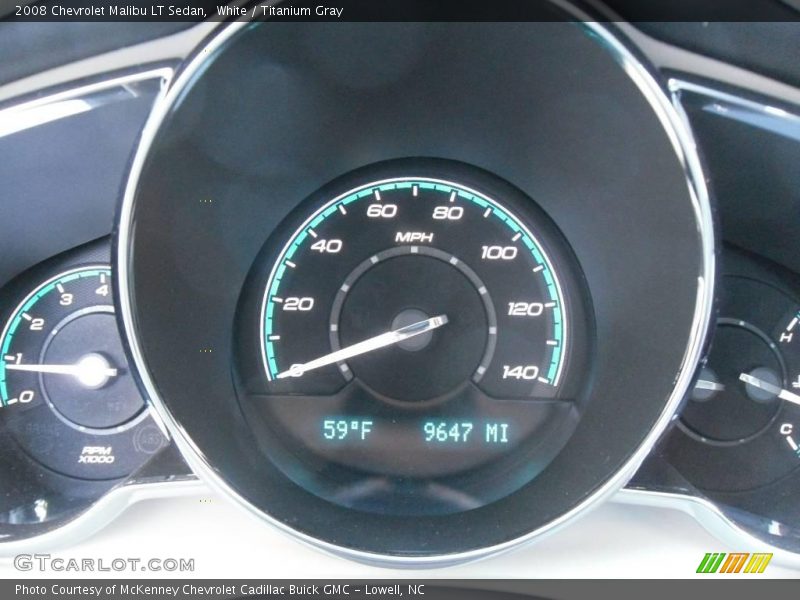 White / Titanium Gray 2008 Chevrolet Malibu LT Sedan
