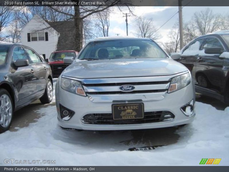 Brilliant Silver Metallic / Charcoal Black 2010 Ford Fusion SE